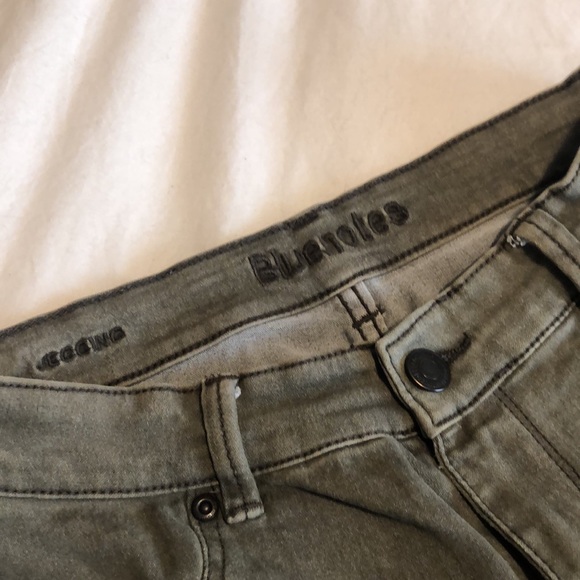 High-Rise Khaki Moto Detail Jeggings - Picture 4 of 5